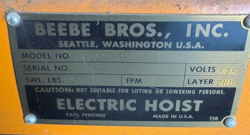 Electric Hoist - 800lb Capacity (0105139101) - Image 3